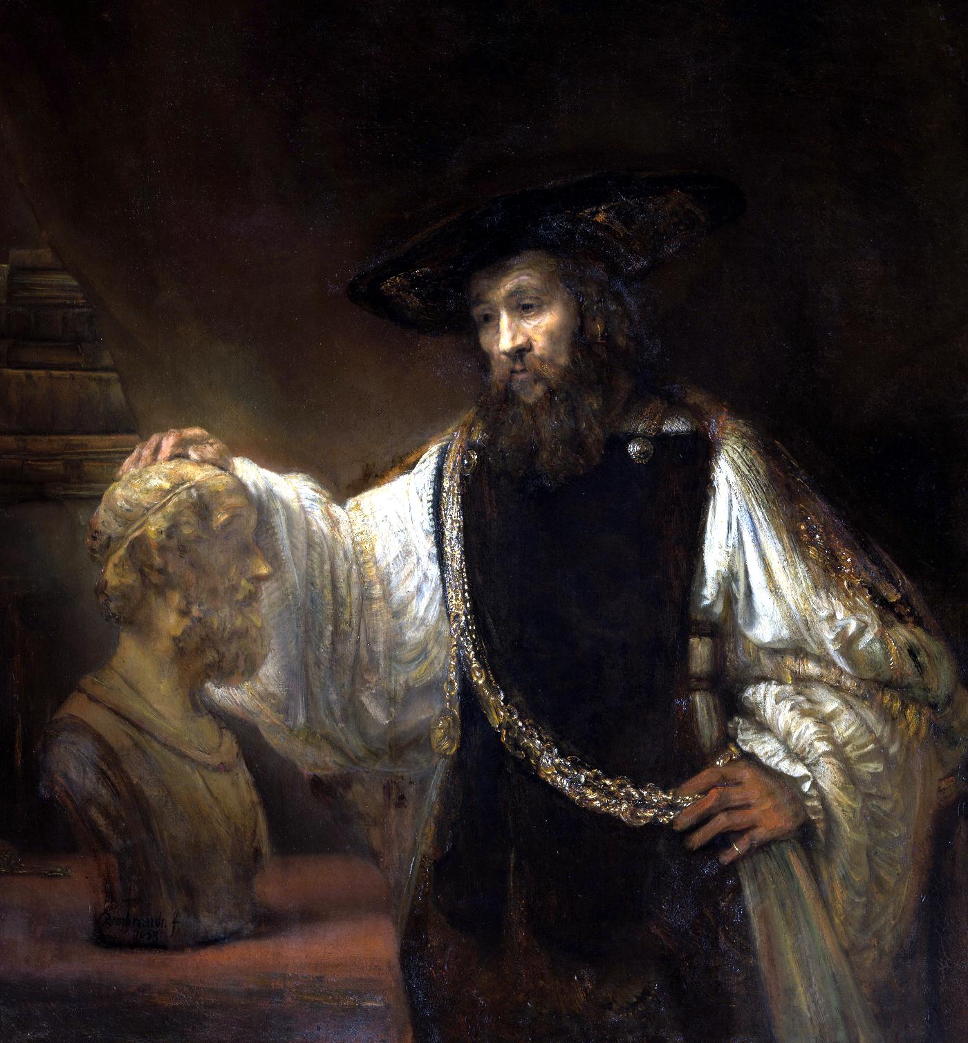 Aristotle with a Bust of Homer, painted by Rembrandt in 1653